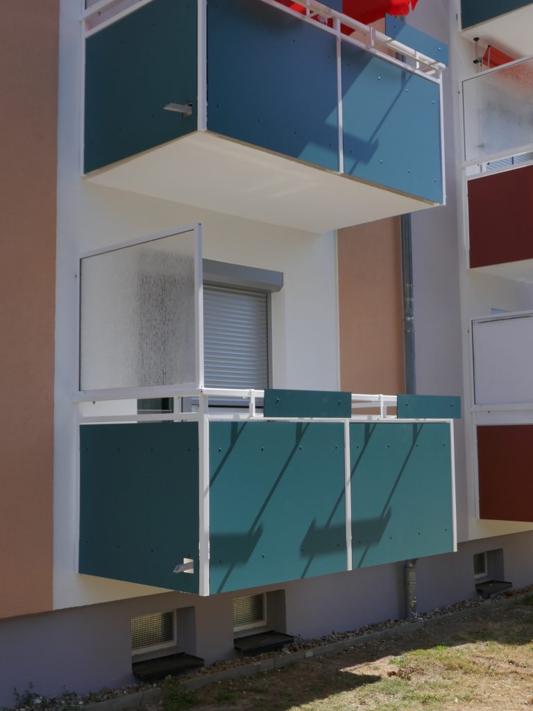 Stahlgeländer mit Trespa